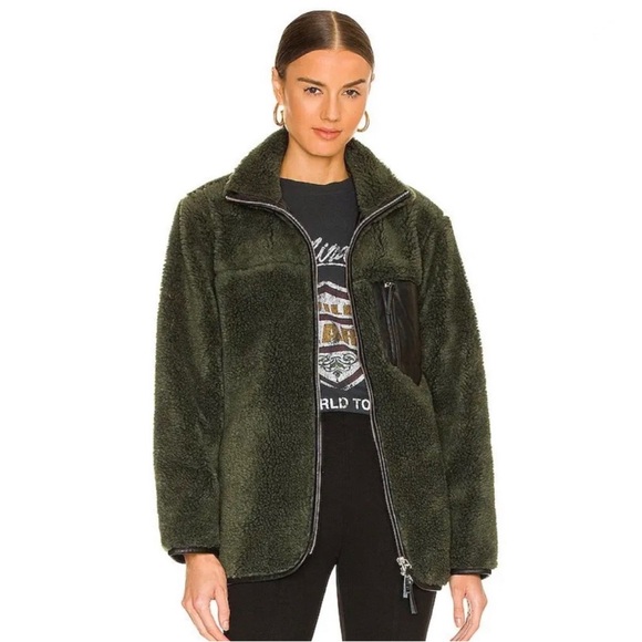 Anine Bing Ryder Jacket, Olive Green, Large, $375 - Picture 3 of 7